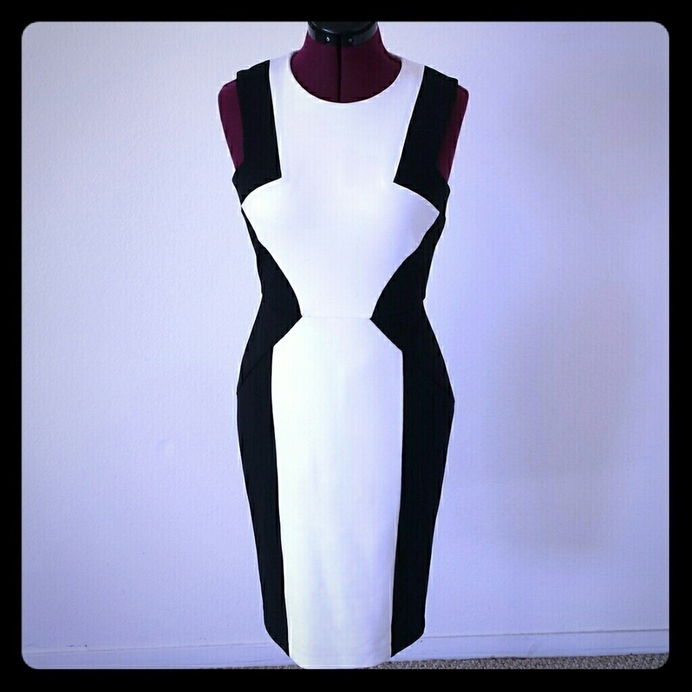 NWT BCBG Evelyn B&W Sheath Dress Size 2